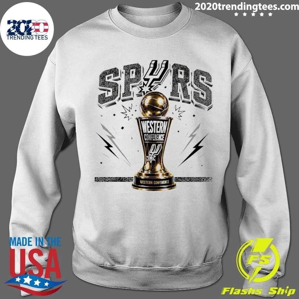 Antonio Spurs Western Conference Trophy Basketball Gold Logo Team Apparel Shirt