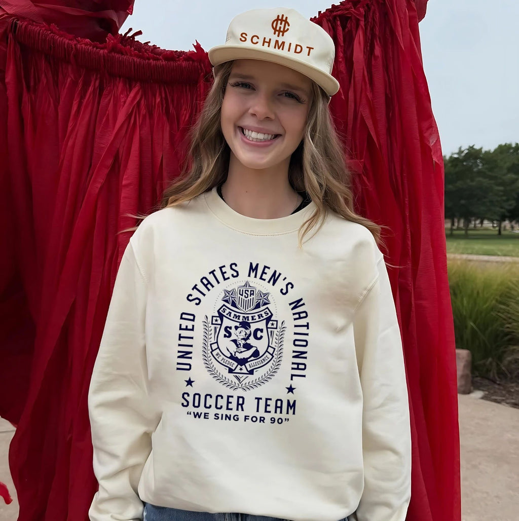 US Soccer Sammers We Sing For 90 Emblem logo shirt