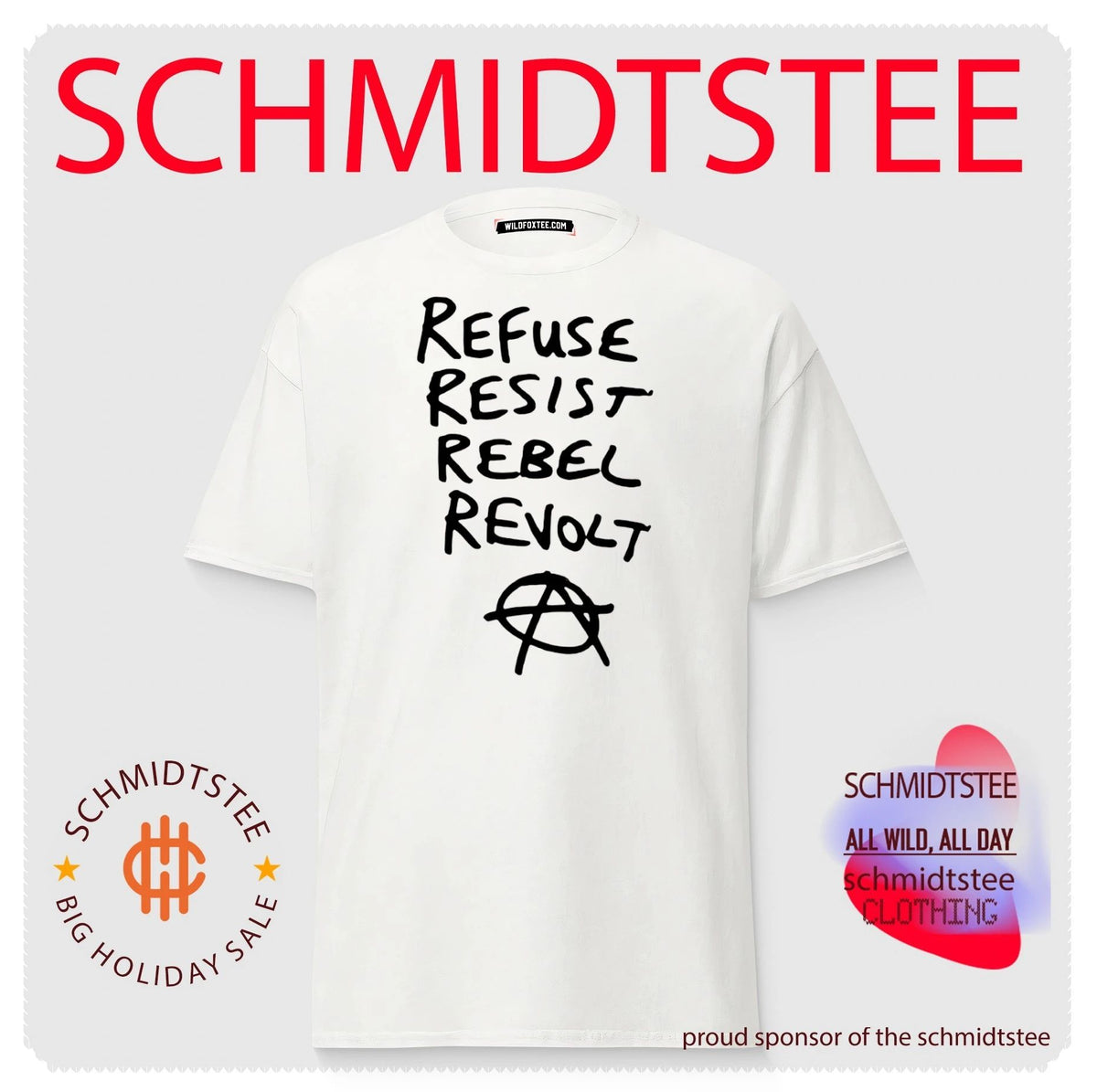 Refuse resist rebel revolt anarchy symbol shirt