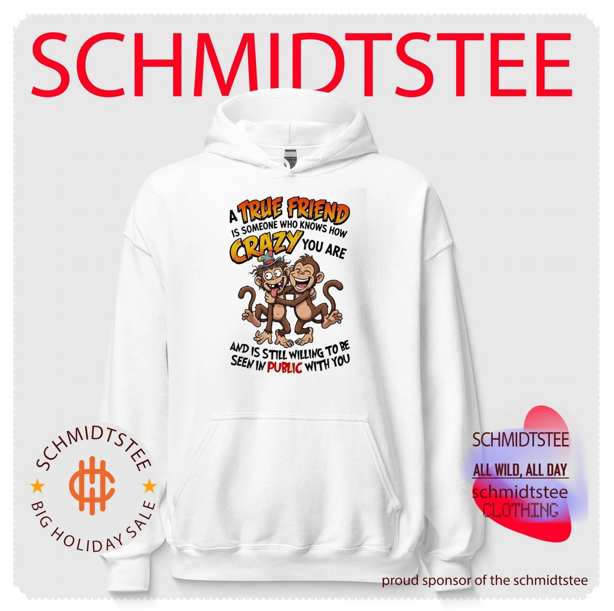 A true friend is someone who knows how crazy you are cartoon monkeys shirt