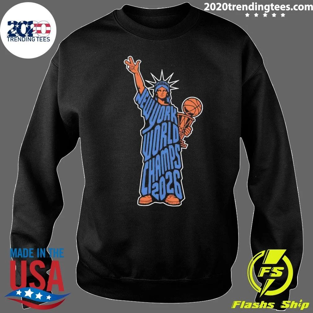 The Statue Of Liberty Holding A Basketball Trophy Ny 2026 Champs Shirt