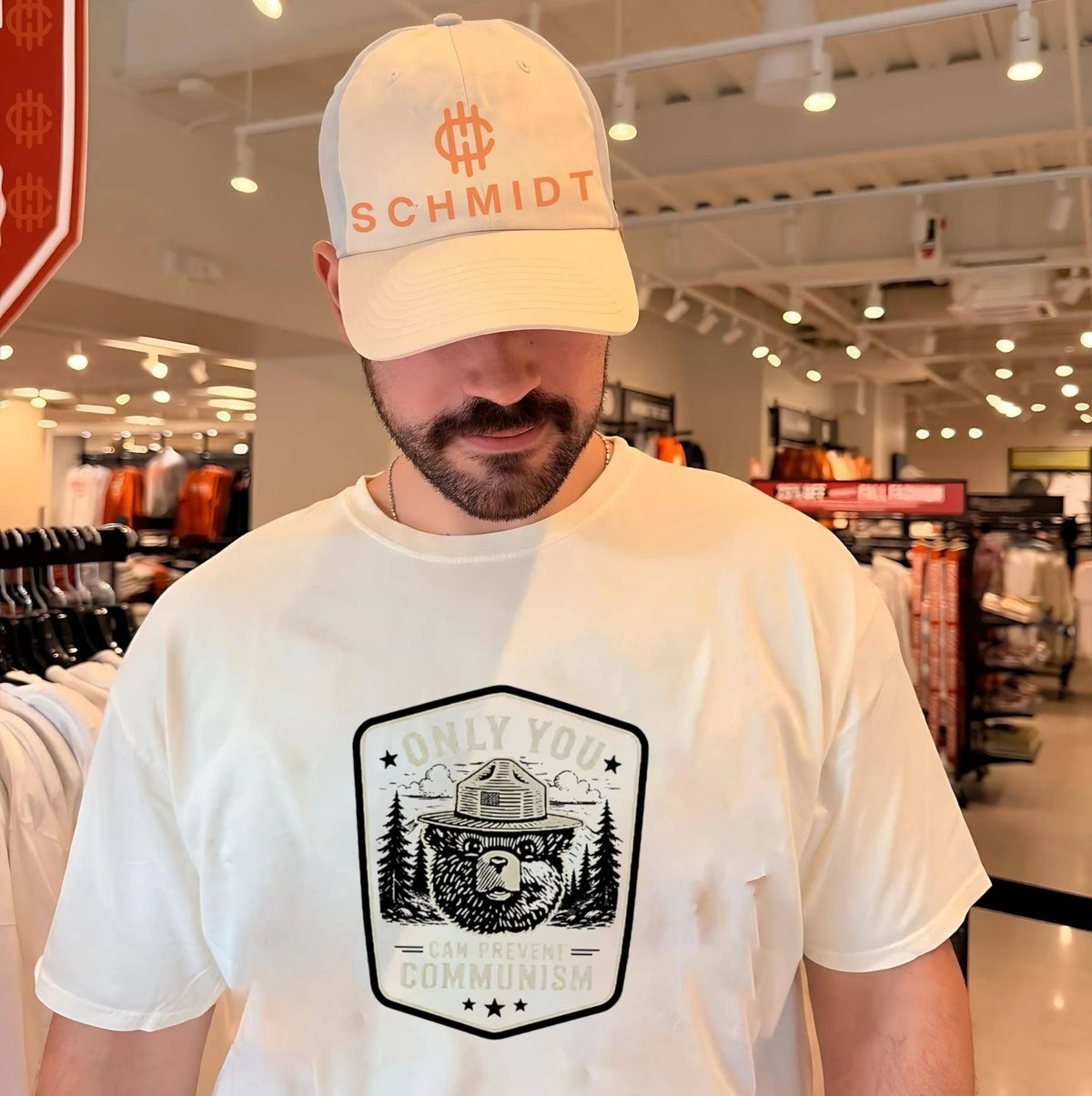 Only You Can Prevent Communism Badge Smokey Bear parody shirt