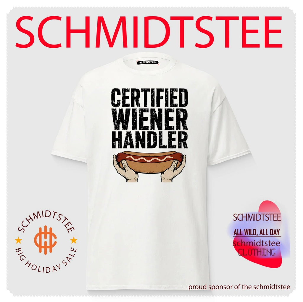 Certified wiener handler hotdog illustrated shirt