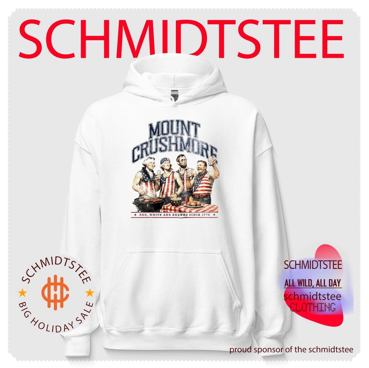Mount Crushmore Washington’s on the grill red white and brewed since 1776 shirt