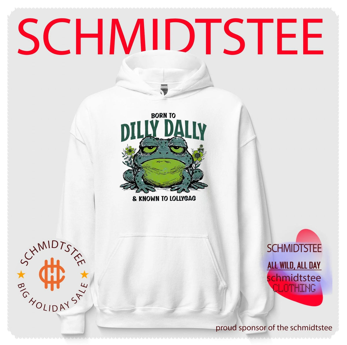 Born to dilly dally and known to lollygag frog cartoon shirt