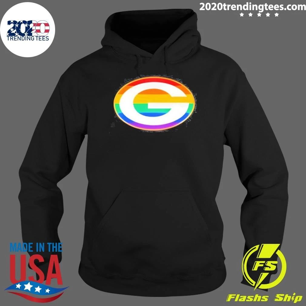 Green Bay Packers Rainbow Pride Fan Gear With G Logo Football Sports Team Shirt
