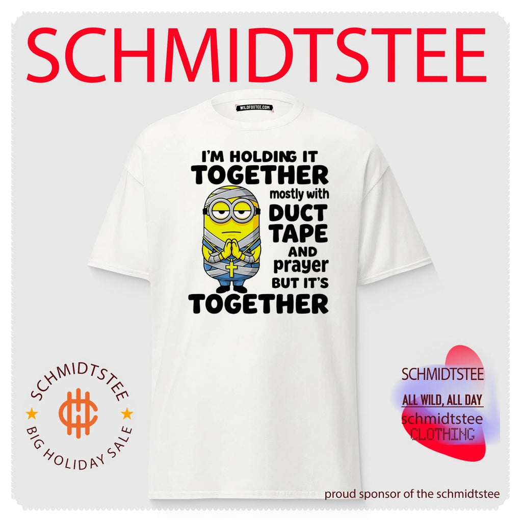 I’m holding it together mostly with duct tape and prayer but it’s together Minion shirt
