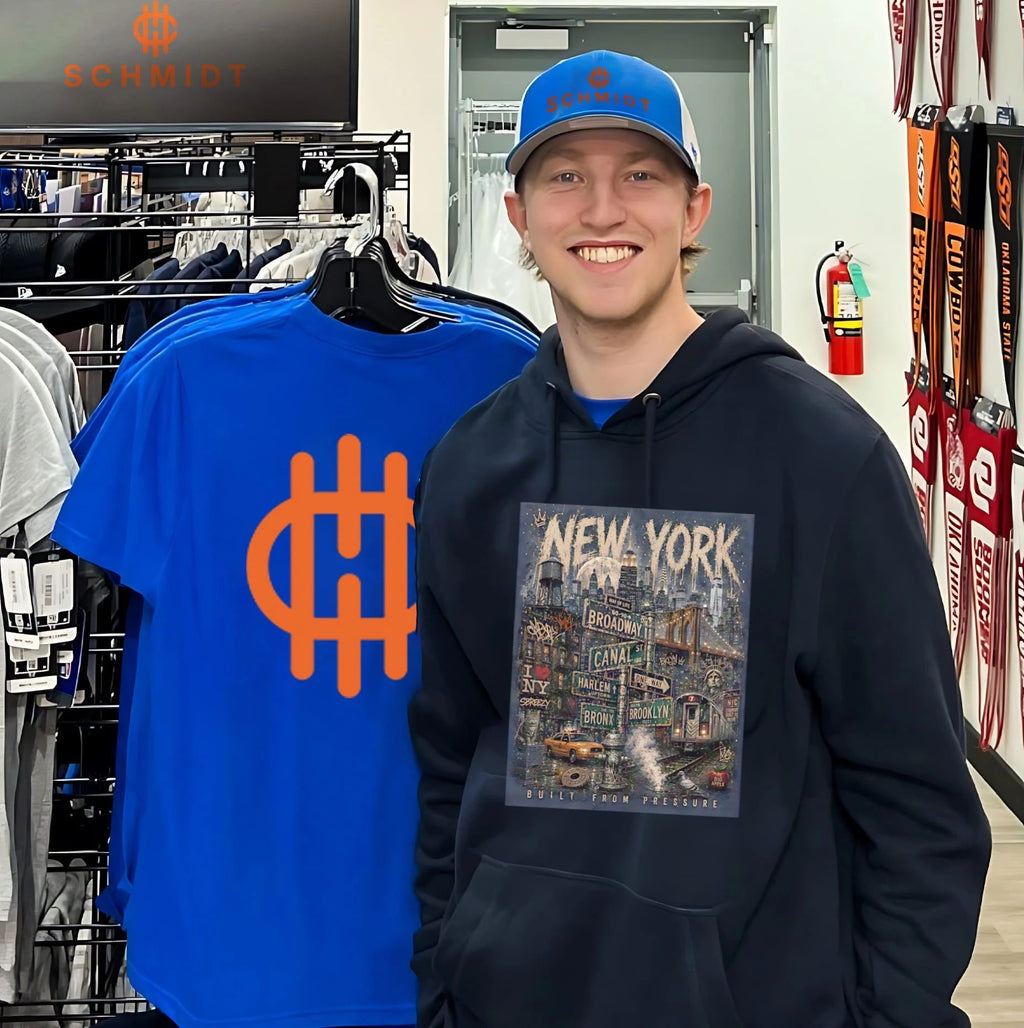 New York City built from pressure skyline graphic shirt