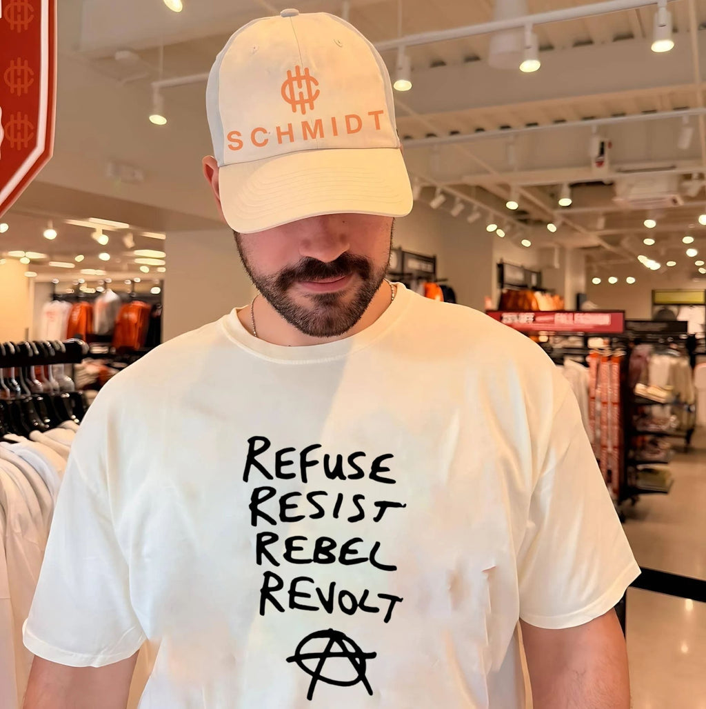 Refuse resist rebel revolt anarchy symbol shirt