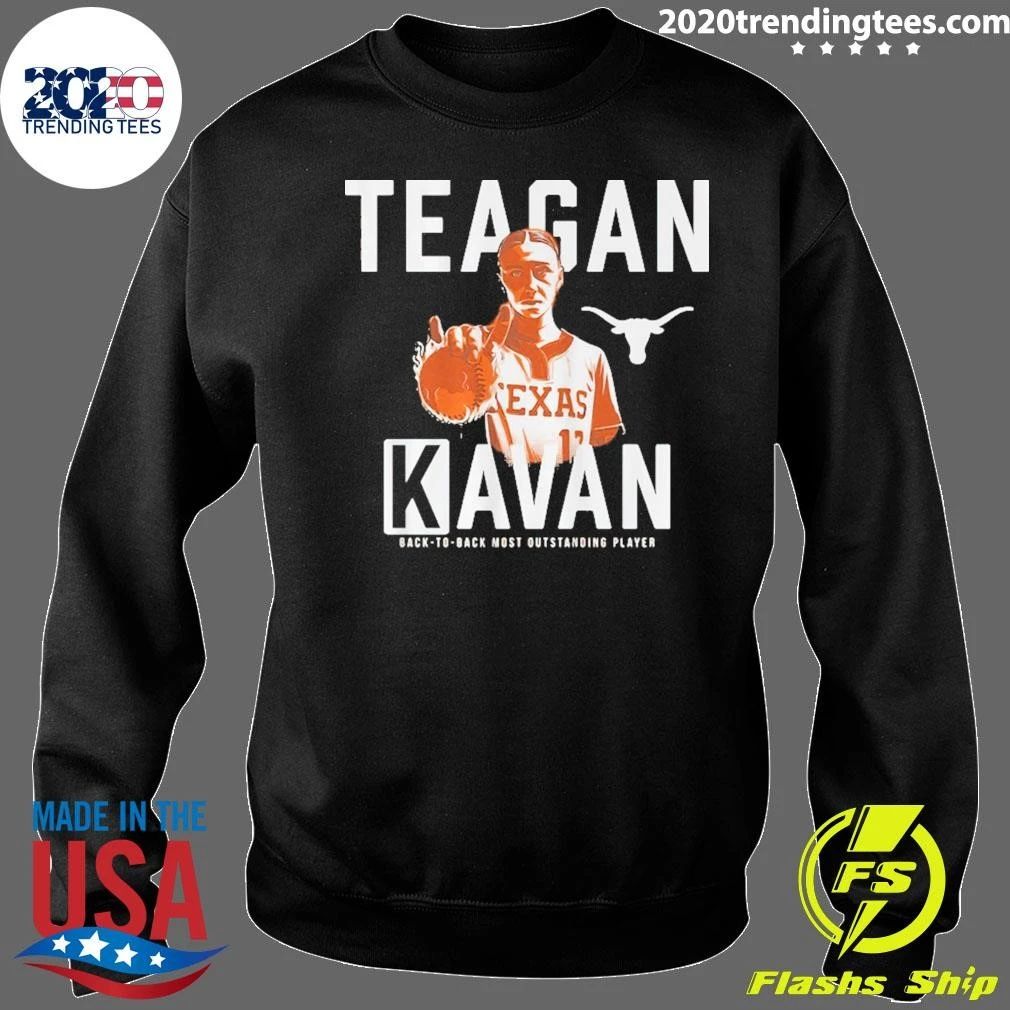 Texas Softball Teagan Kavan K Sign Back-to-back Most Outstanding Player Shirt