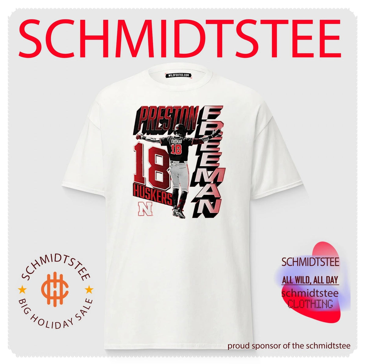 Preston Freeman player number 18 illustration shirt