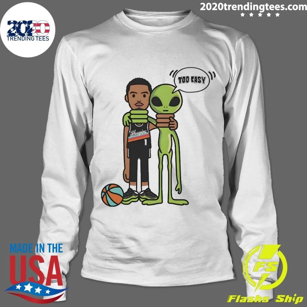 Too Easy Victor Wembanyama Vs The Alien Shoulder Each Other San Antonio Spurs Nba 2026 Basketball Shirt