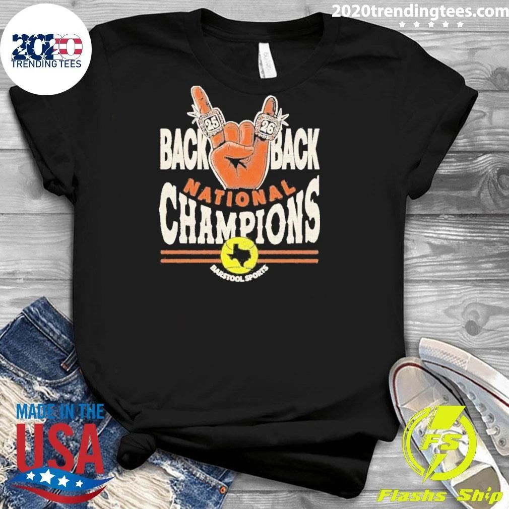Texas Longhorns Back to Back Softball National Champions Pocket Shirt