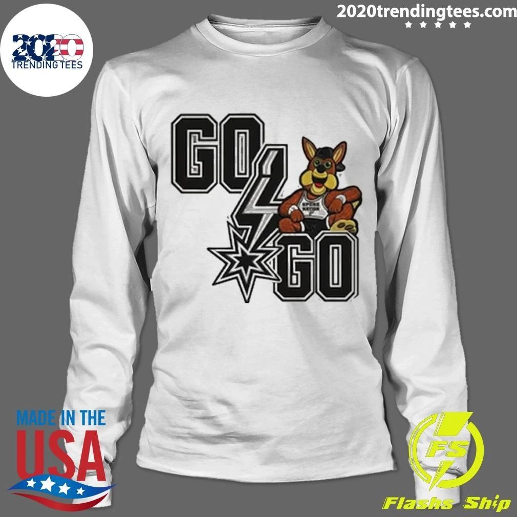 Spurs Coyote Mascot Go Go Text For A Fan Shirt