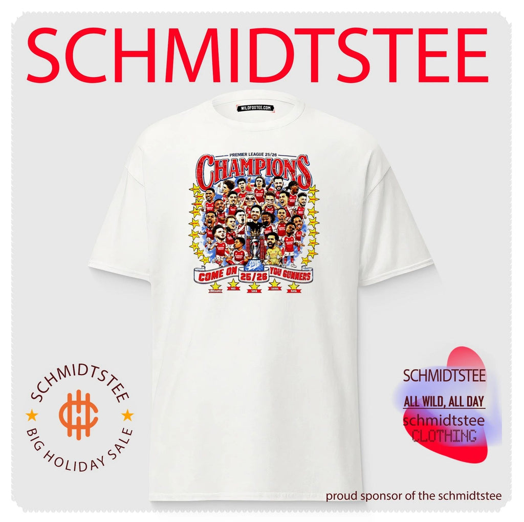 Arsenal FC Premier League 2025 2026 Champions Come one you gunner caricature shirt