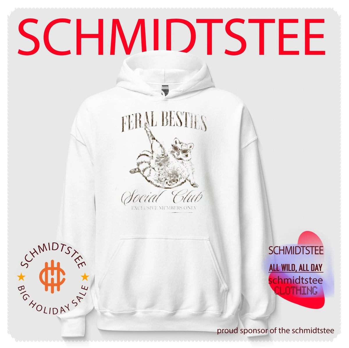 Feral Besties Social Club Exclusive Members Only Raccoon shirt