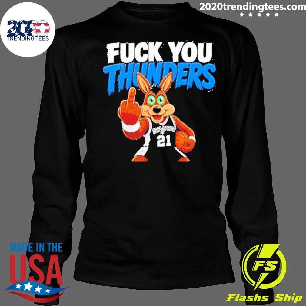 Spurs The Coyote Mascot Middle Finger Fuck You Thunders Shirt