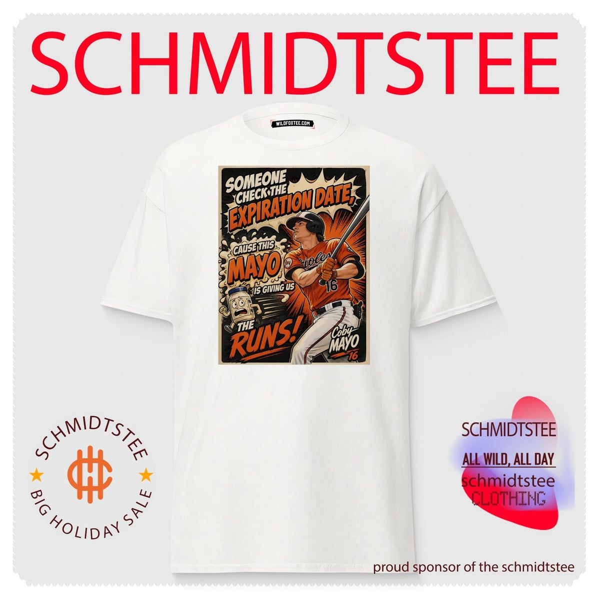 Baltimore Orioles Coby Mayo someone check the expiration date cause this mayo cartoon shirt