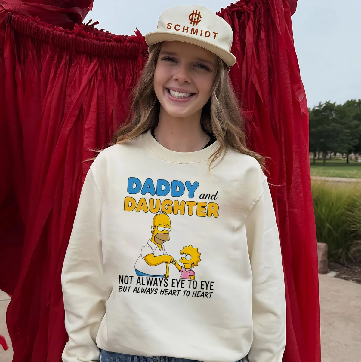 Daddy and daughter not always eye to eye but always heart to heart Simpson shirt