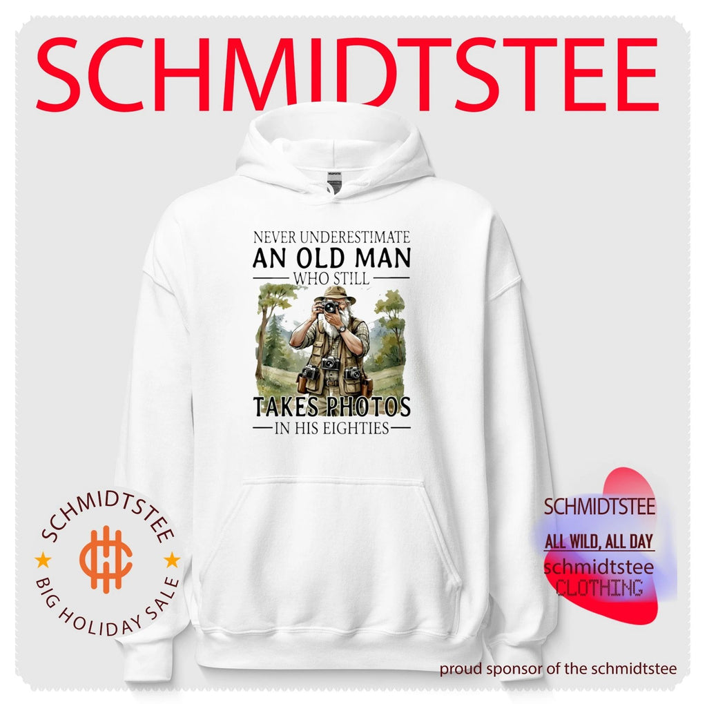 Never underestimate an old man who is still takes photos in her eighties shirt