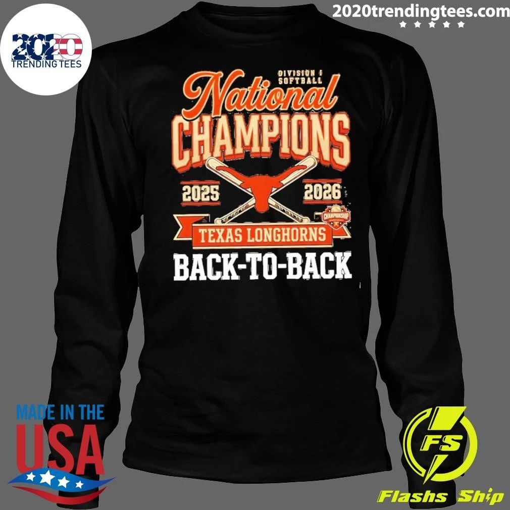 Texas Longhorns National Champs Division I Softball Back to Back 2025-2026 Shirt