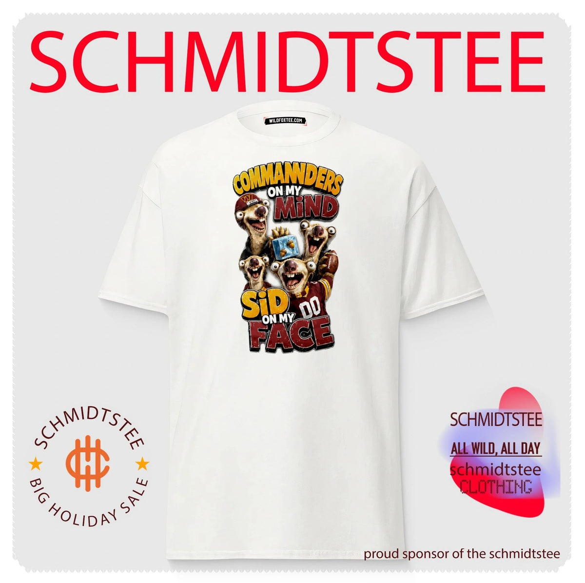 Washington Commanders on my Mind Sid On My Face shirt