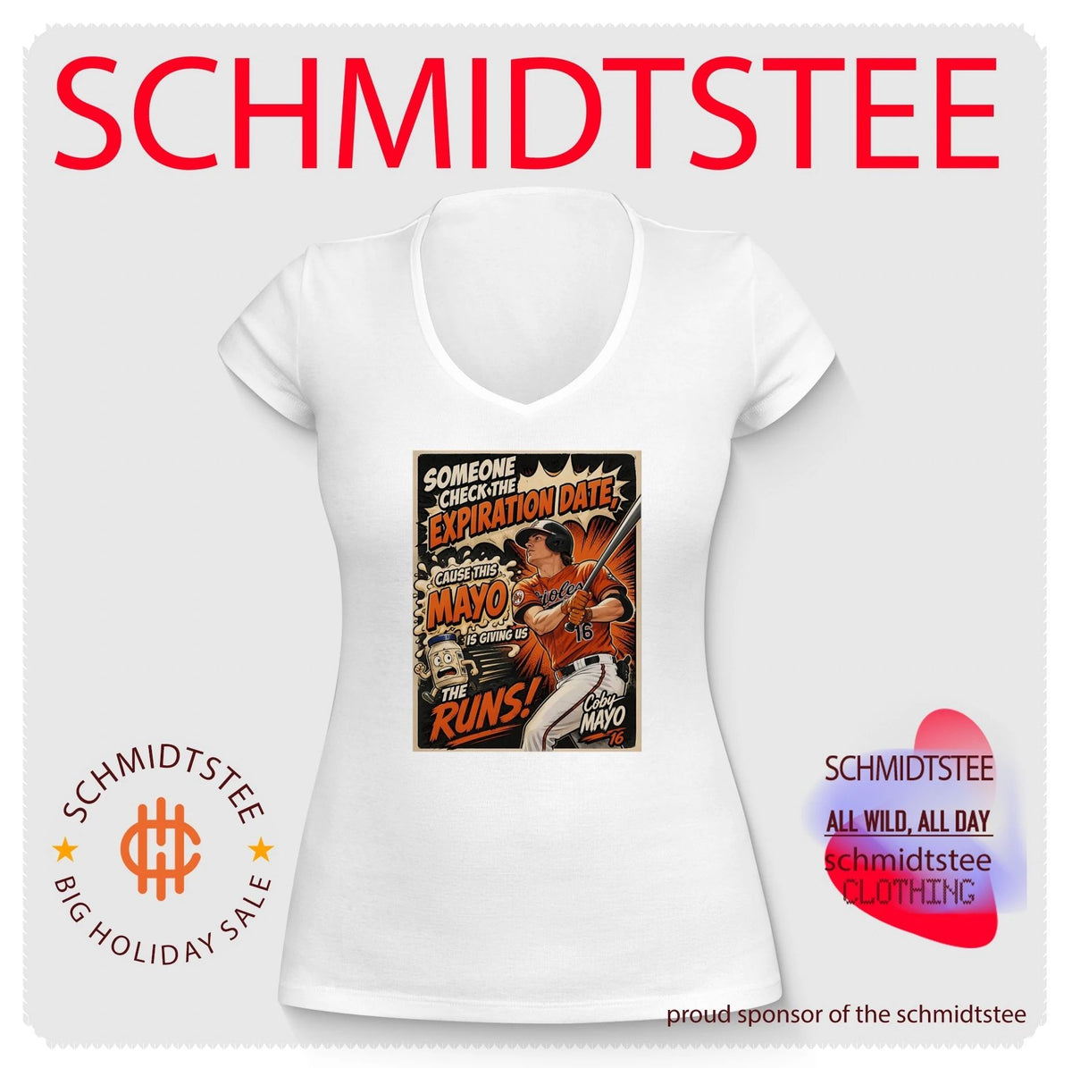 Baltimore Orioles Coby Mayo someone check the expiration date cause this mayo cartoon shirt