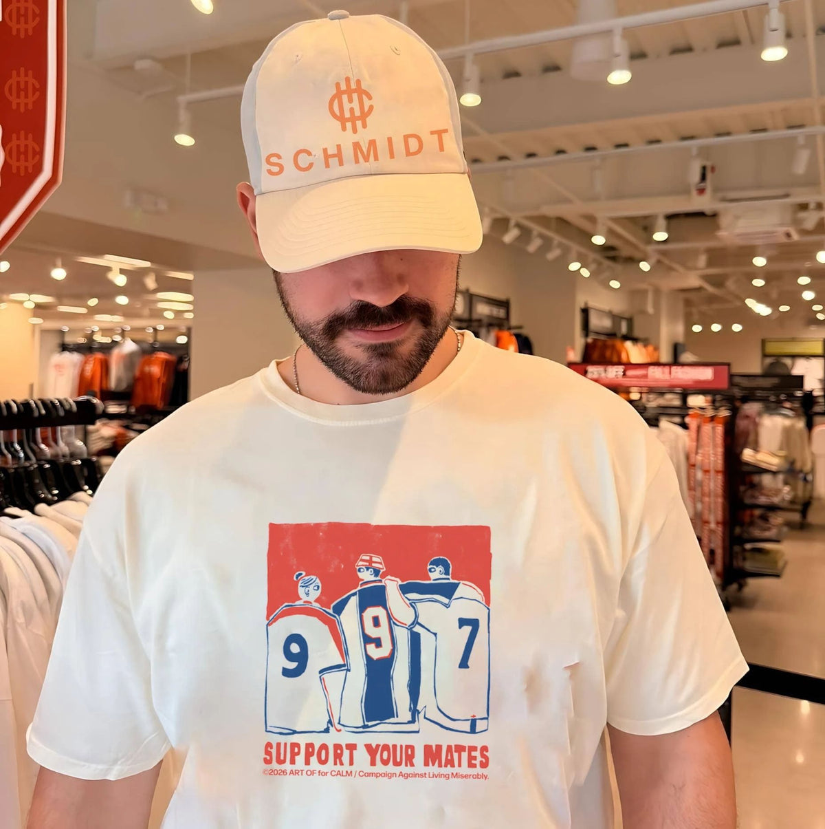 CALM Campaign Against Living Miserably Support Your Mates England Football shirt