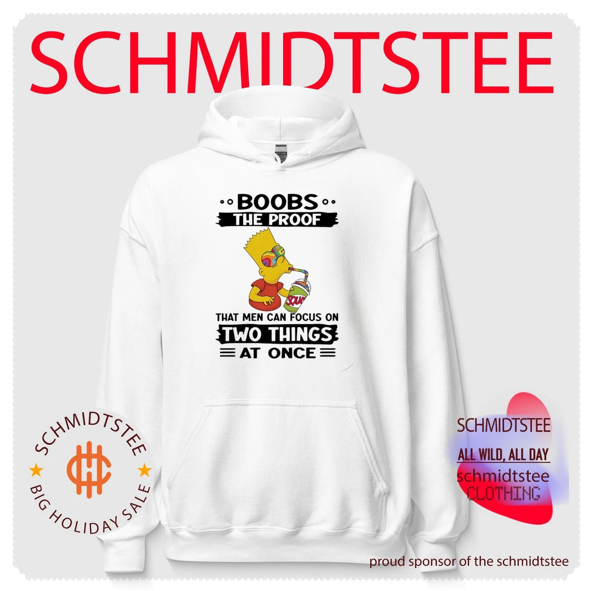 Boobs the proof that men can focus on two things at once Bart Simpson shirt