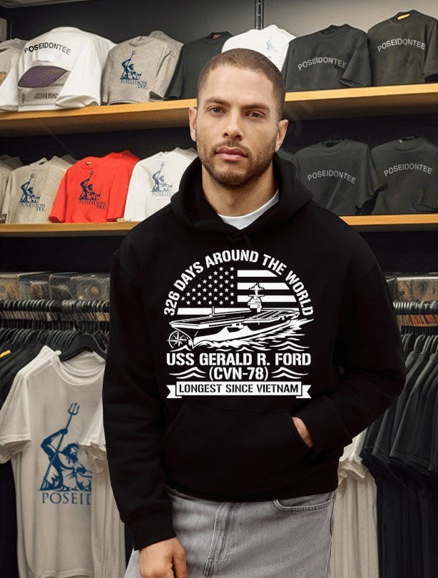 Uss Gerald R. Ford 326 Day Deployment Historic Homecoming T-shirt