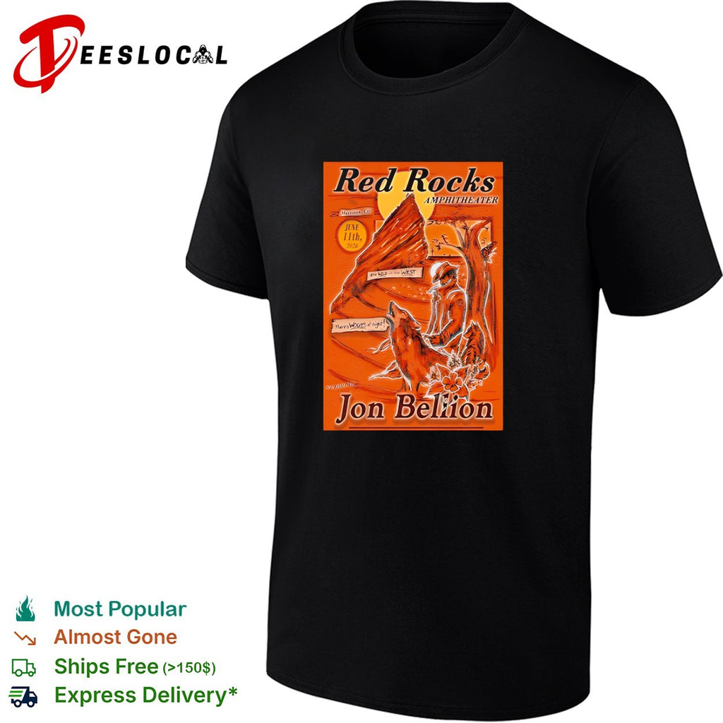Red Rocks Amphitheater concert poster cowboy deer art June 2026 shirt