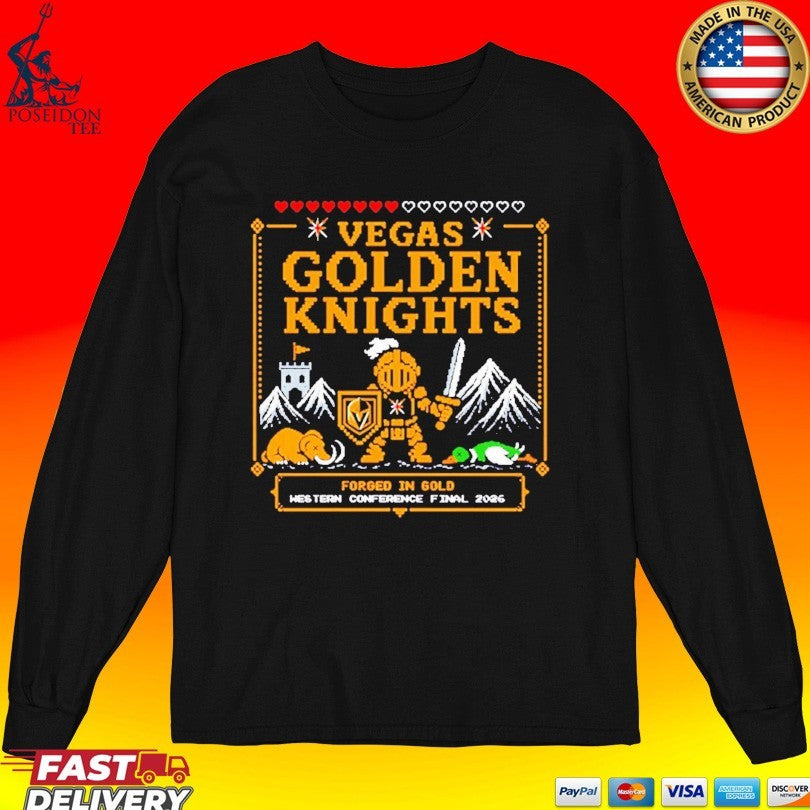 Vegas Golden Knights 2026 Western Conference Final Pixelated Knight T-shirt