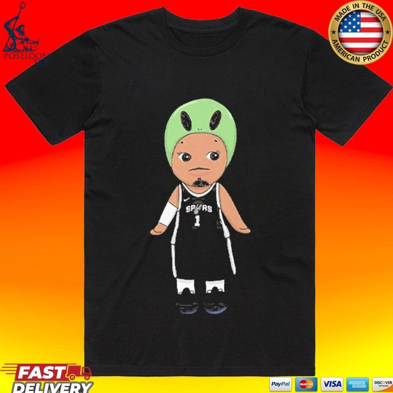 Victor Wembanyama Alien Spurs Chibi T-shirt