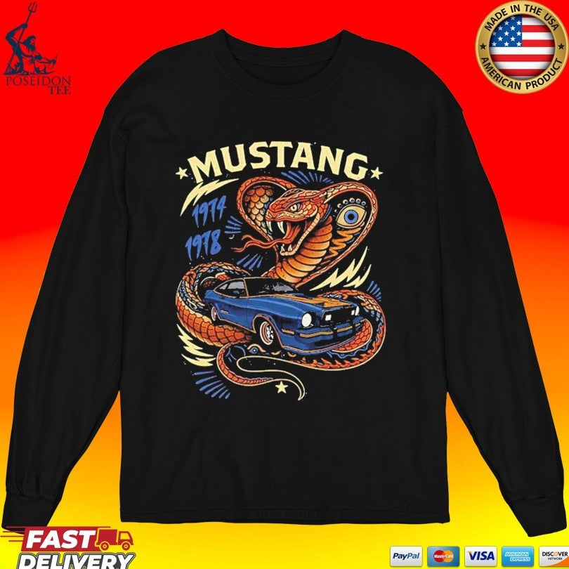Vintage Mustang Cobra King Graphic Car T-shirt