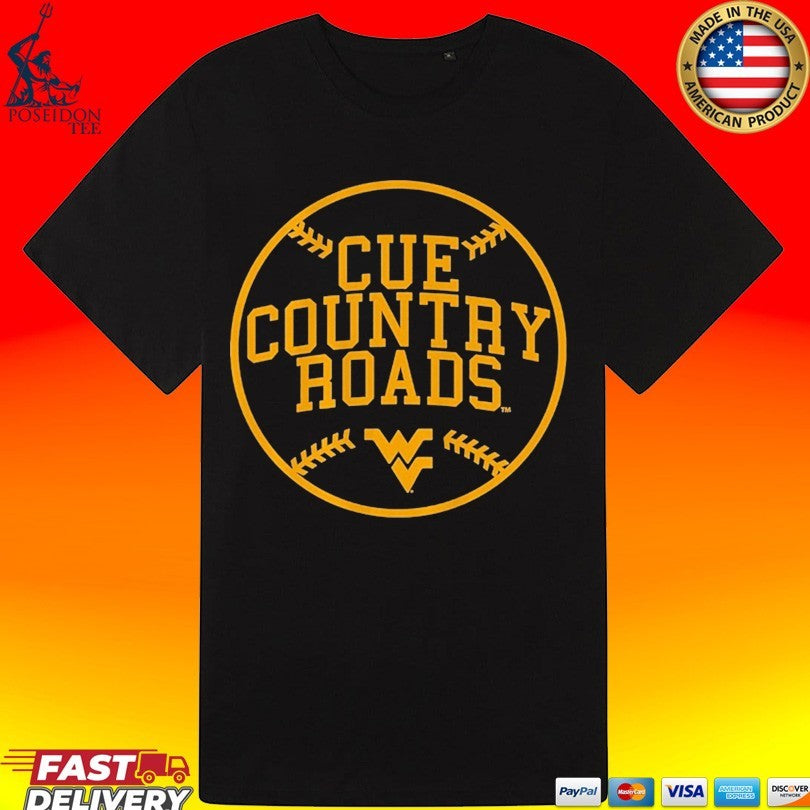 West Virginia Baseball Cue Country Roads T-shirt