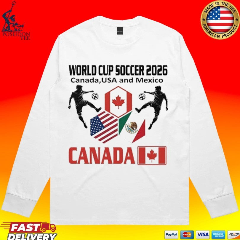 World Cup Soccer 2026 Canada Usa And Mexico T-shirt