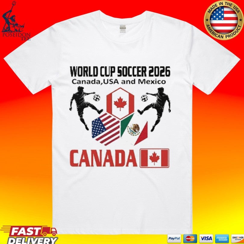 World Cup Soccer 2026 Canada Usa And Mexico T-shirt