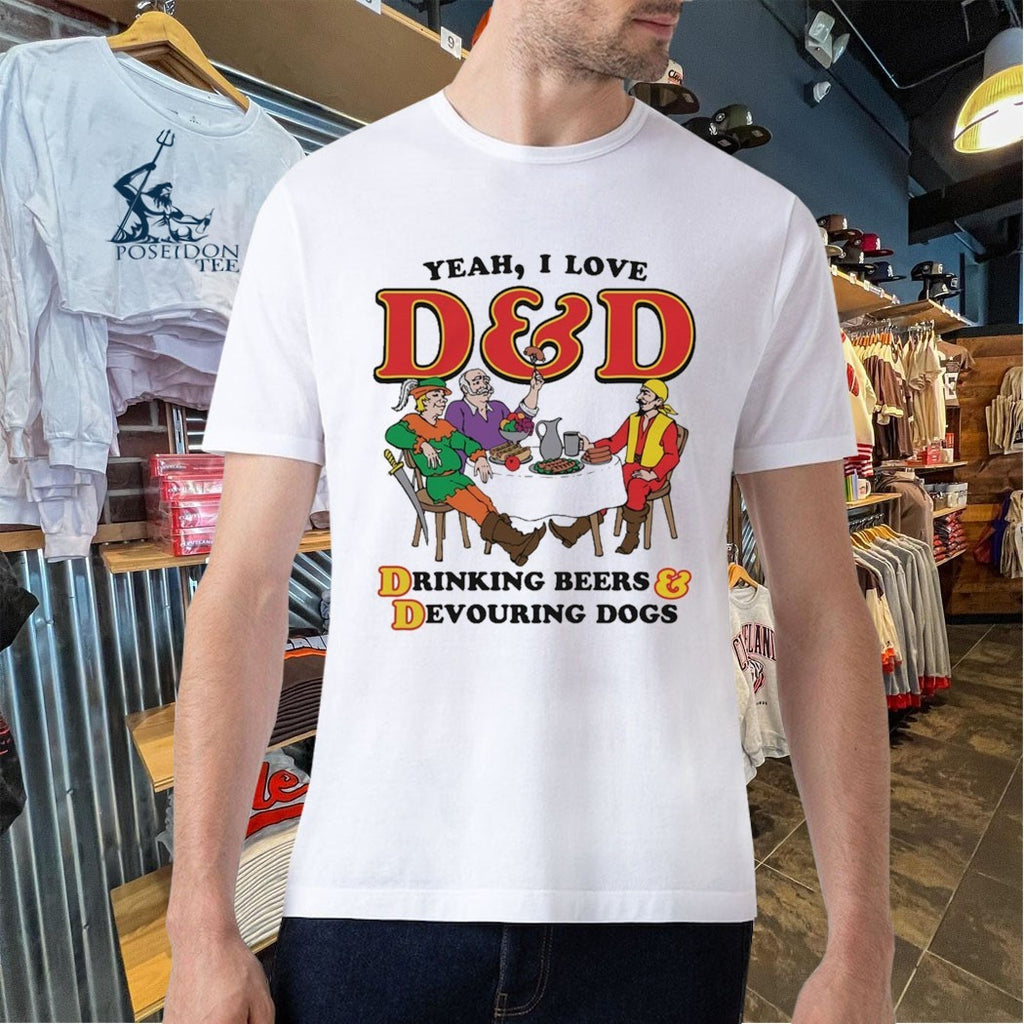 Yeah I Love D And D Drinking Beers & Devouring Dogs T-shirt