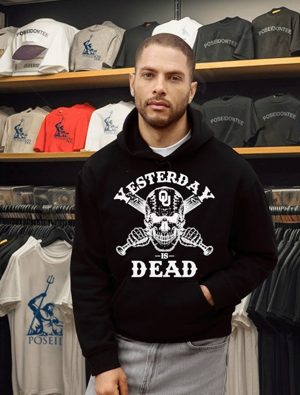 Yesterday Is Dead Oklahoma Sooners Baseball Skull With Bats Fan T-shirt