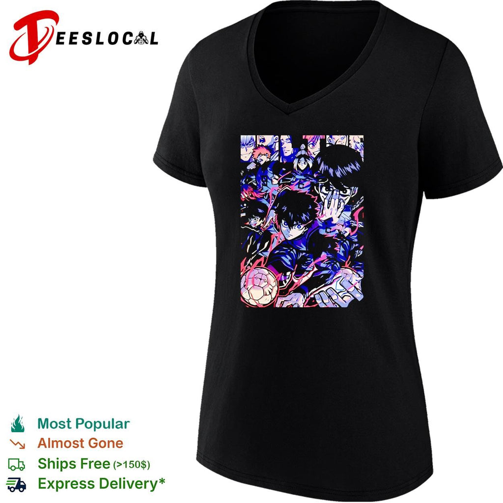 Blue Lock Isagi Yoichi anime manga characters soccer team collage poster shirt
