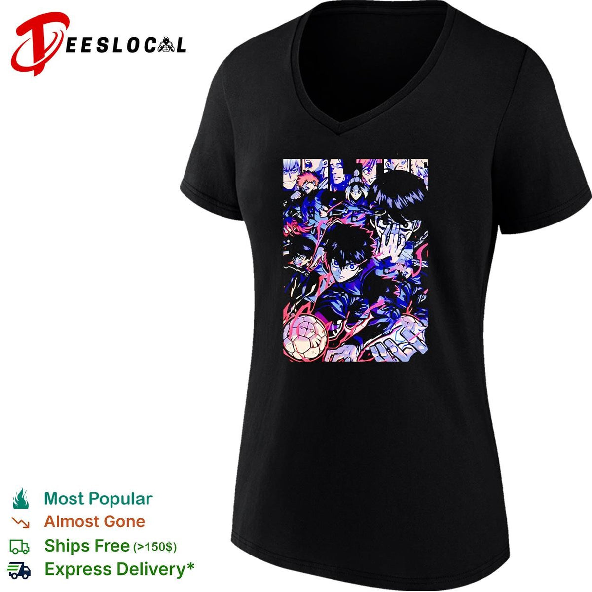 Blue Lock Isagi Yoichi anime manga characters soccer team collage poster shirt