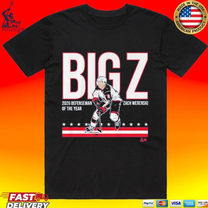 Zach Werenski Big Z 2026 Defenseman Of The Year T-shirt